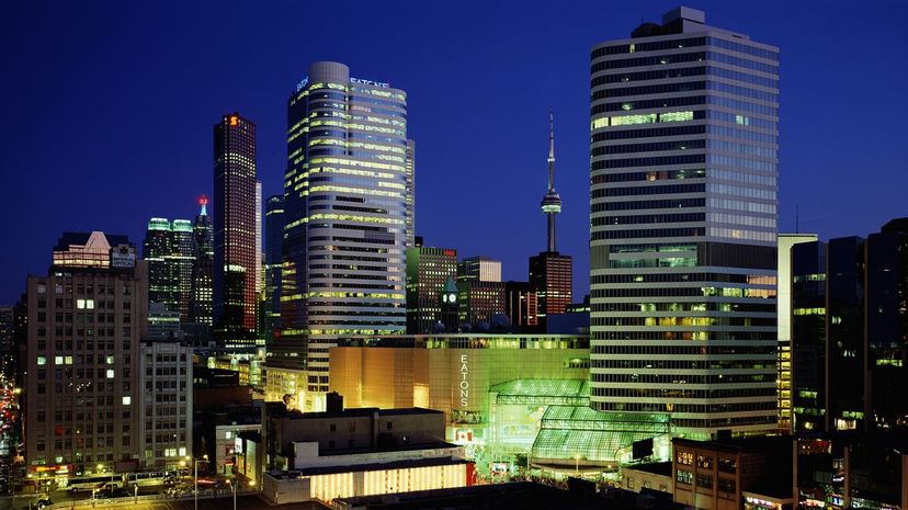 Toronto skyline with Eaton Centre