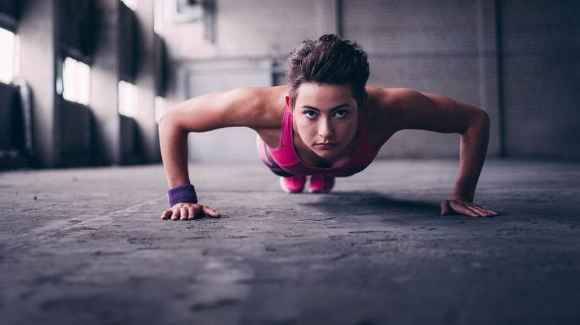 Woman doing pushups