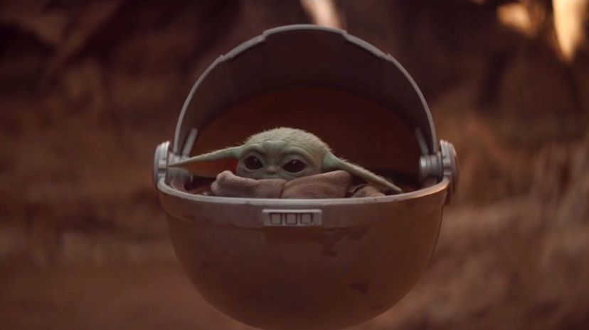 Baby Yoda floating