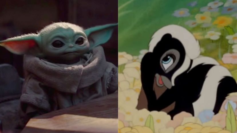 Baby Yoda vs Flower