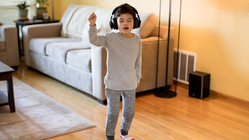 Boy listening to music