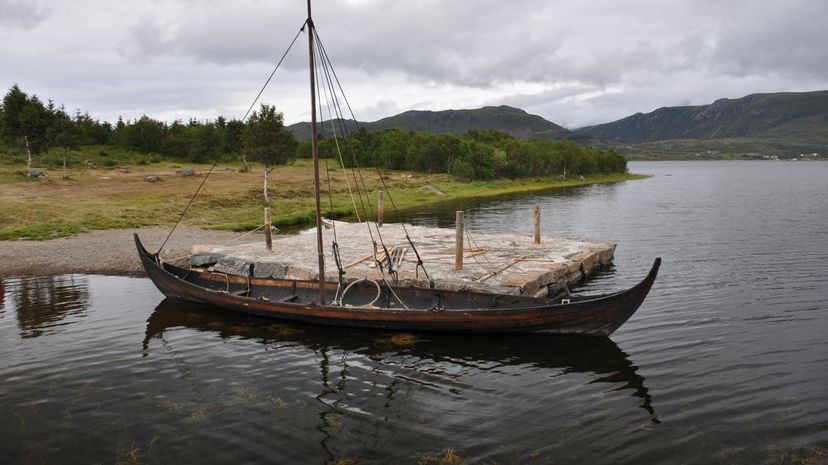 viking ship and dock
