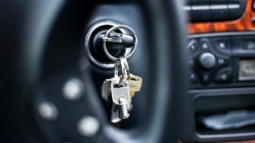 car key in ignition lock