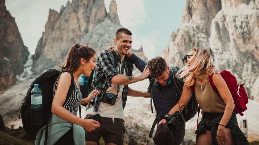 Friends on a hike