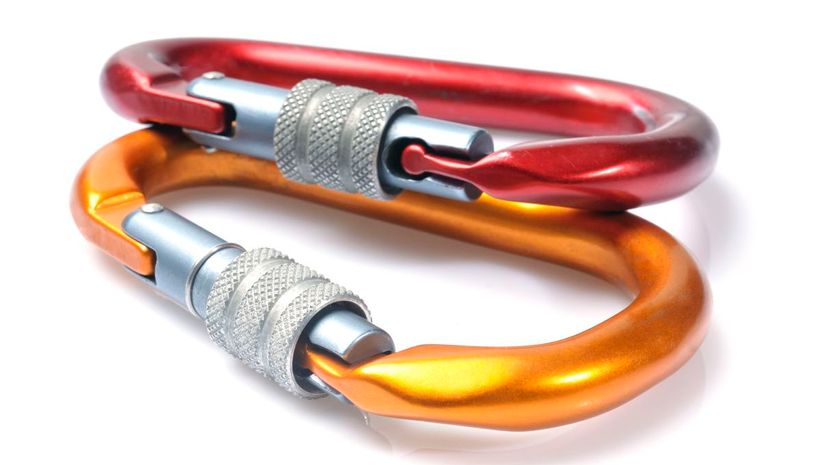 Red and orange carabiner