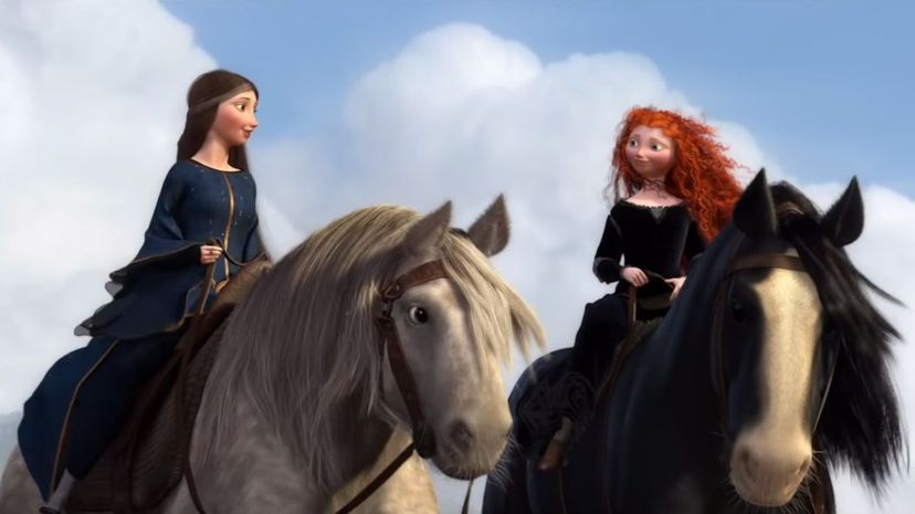 Merida and mother riding horses