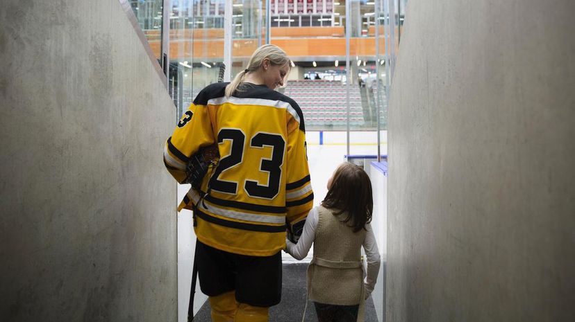 Hockey Player with Fan