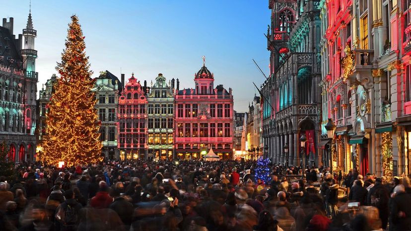 Outdoor Christmas at Grand Place, Brussels, Belgium