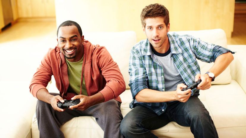 Two men playing video games