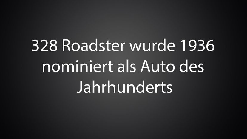 328 Roadster wurde 1936 nominiert als Auto des Jahrhunderts 