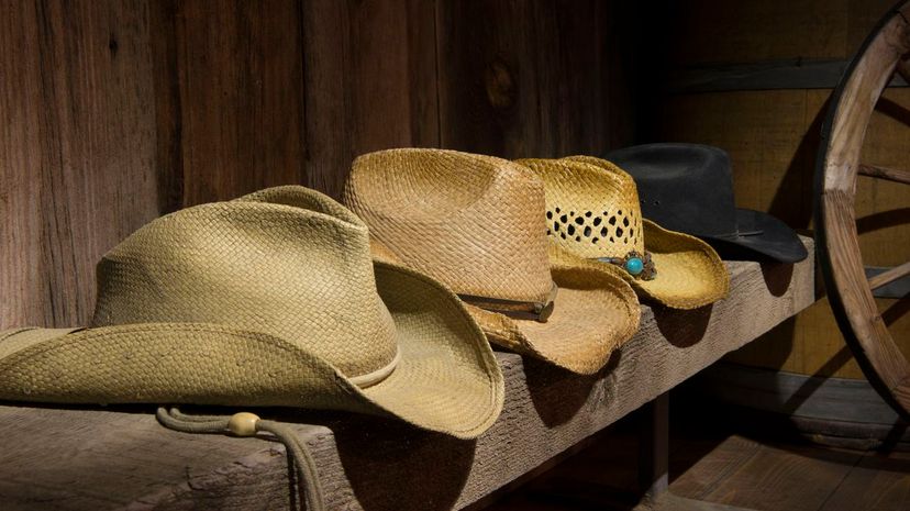 Four cowboy hats