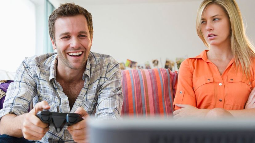 Woman annoyed at man for gaming opinions
