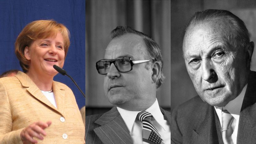 Angela Merkel, Helmut Kohl, and Konrad Adenauer