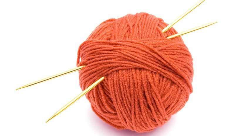 wool and knitting needles