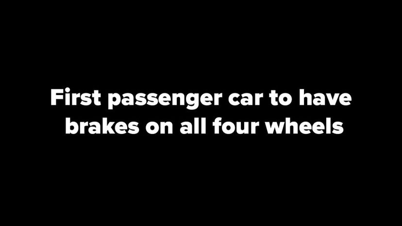 first passenger car to have brakes on all four wheels