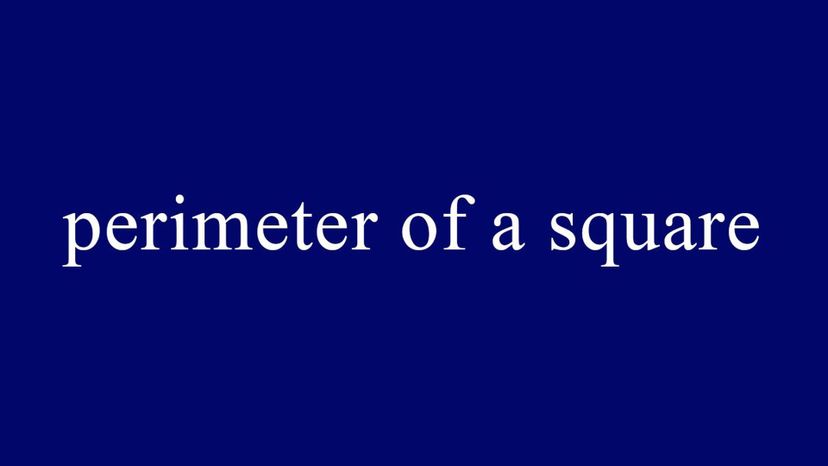 perimeter of a square = 4 x length