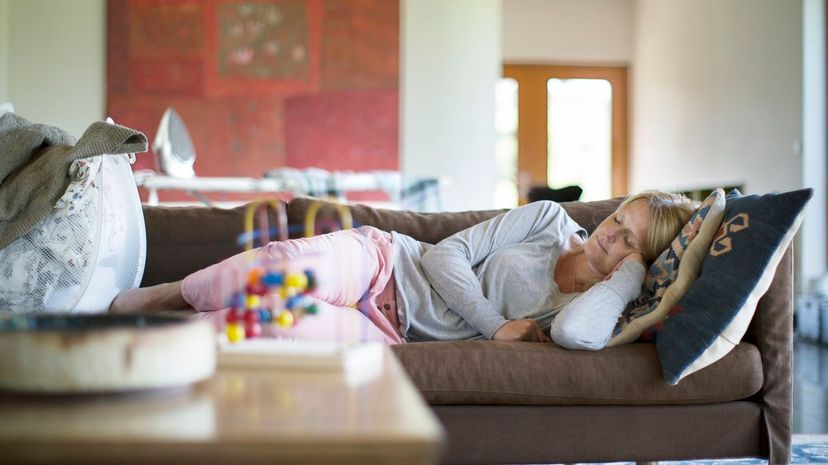 Woman nap couch