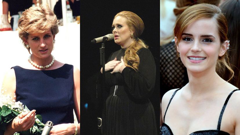 Princess Diana, Adele, Emma Watson