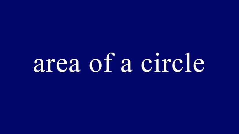 area of a circle = Ï€ x radius x radius