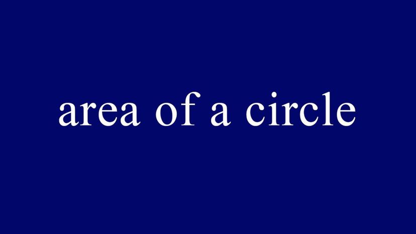area of a circle = pi x radius x radius