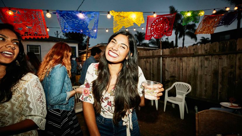 Smiling woman at party