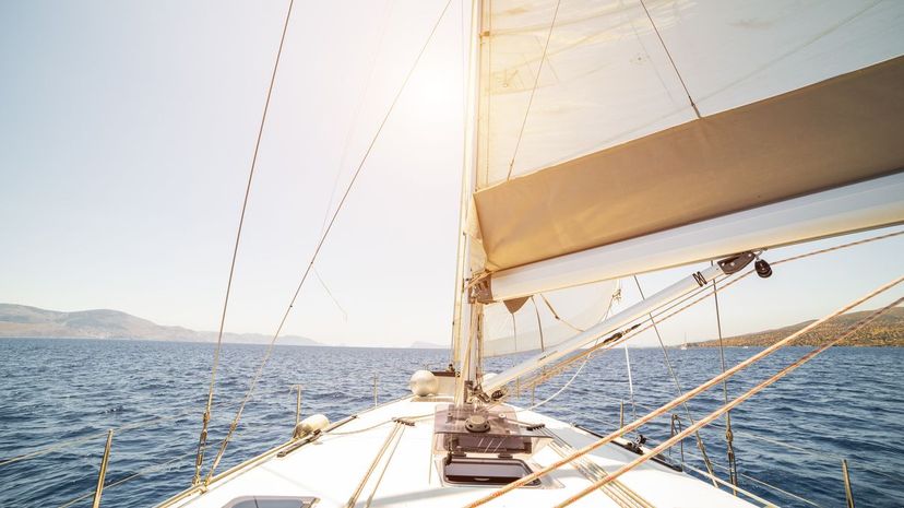 yacht sailing on silent sea