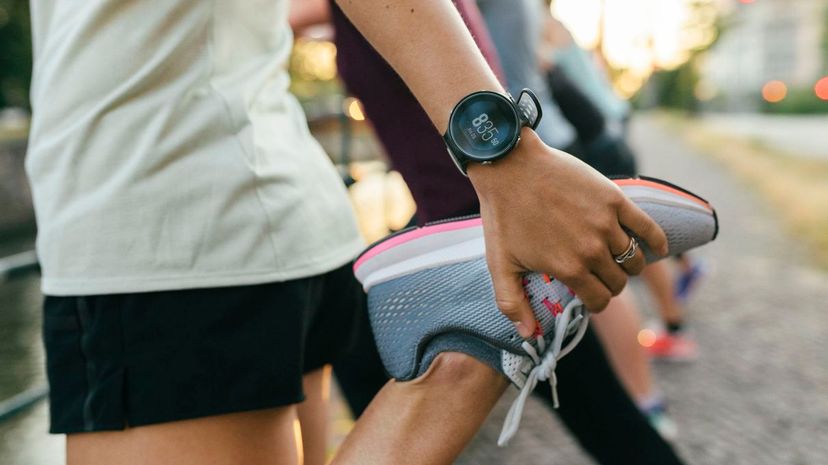 Woman Stretching Before Run