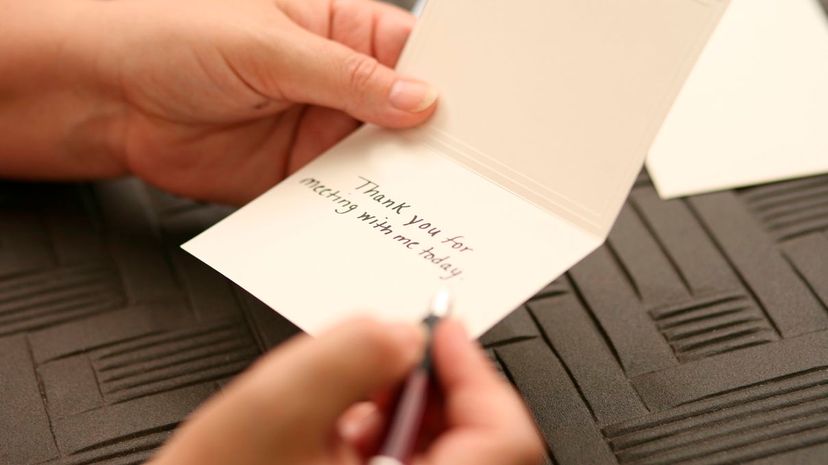 Writing thank you note