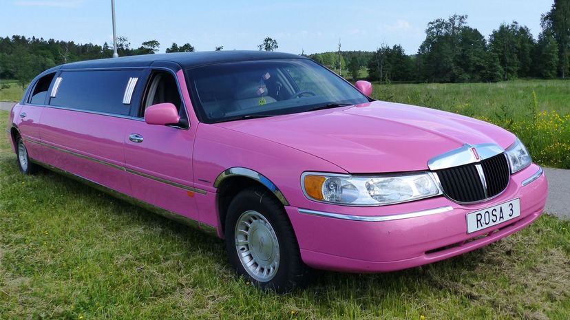 Pink limo car