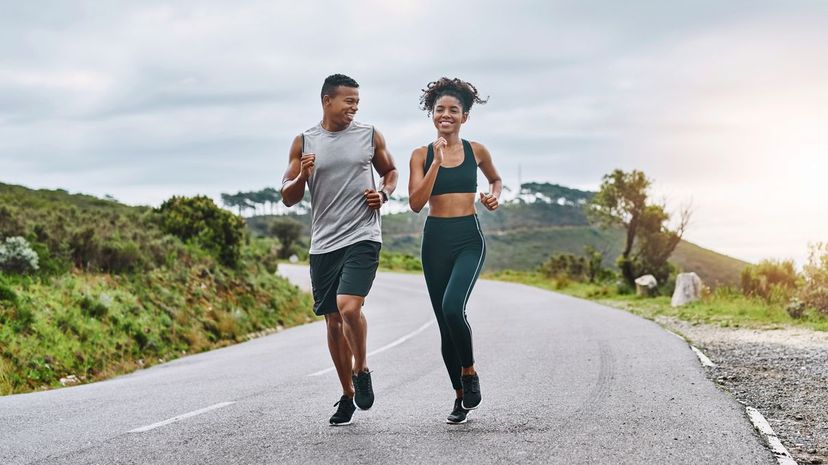 Couple running