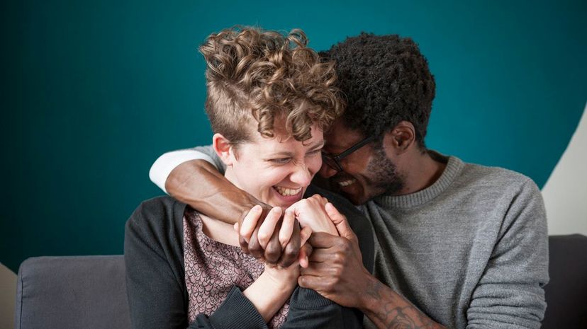 Multi-ethnic Flirting Couple