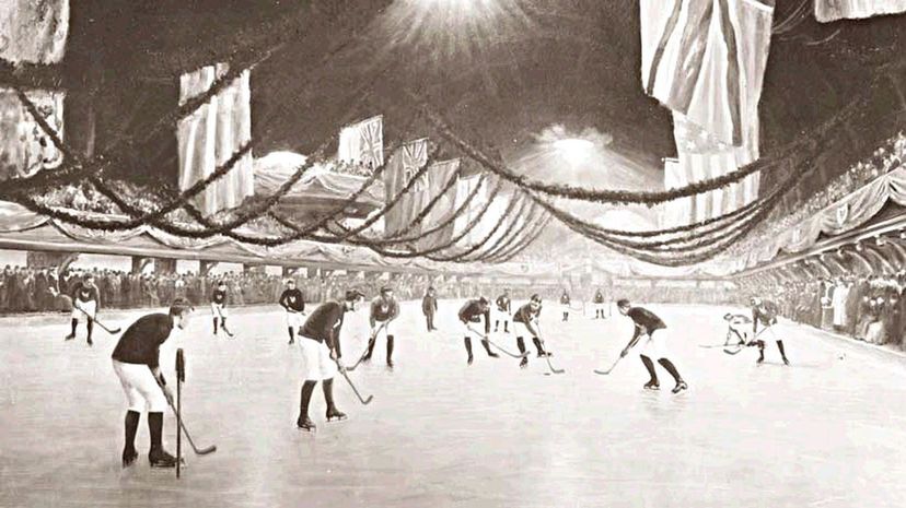 1893 hockey game at the Victoria Skating Rink in Montreal