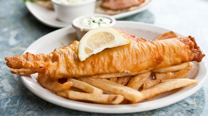 Beer-battered fish and chips
