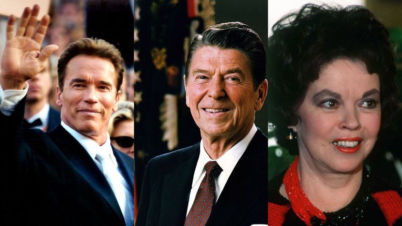 Arnold Schwarzenegger, Ronald Reagan, and Shirley Temple Black