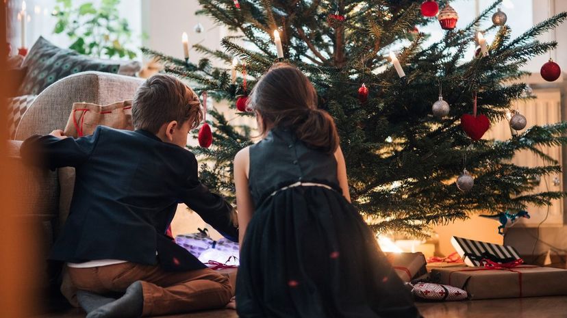 Kids Under Christmas Tree