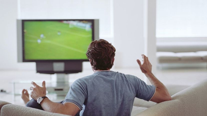 Man watching soccer