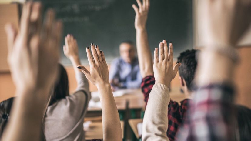 Raising hand in class