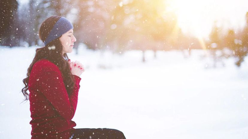 Woman praying for medical