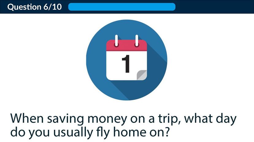 When saving money on a trip, what day do you usually fly home on?