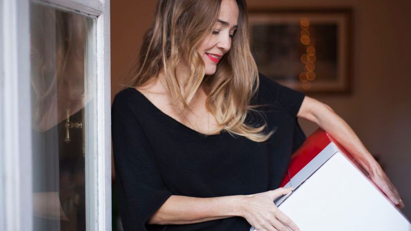 Woman receiving package