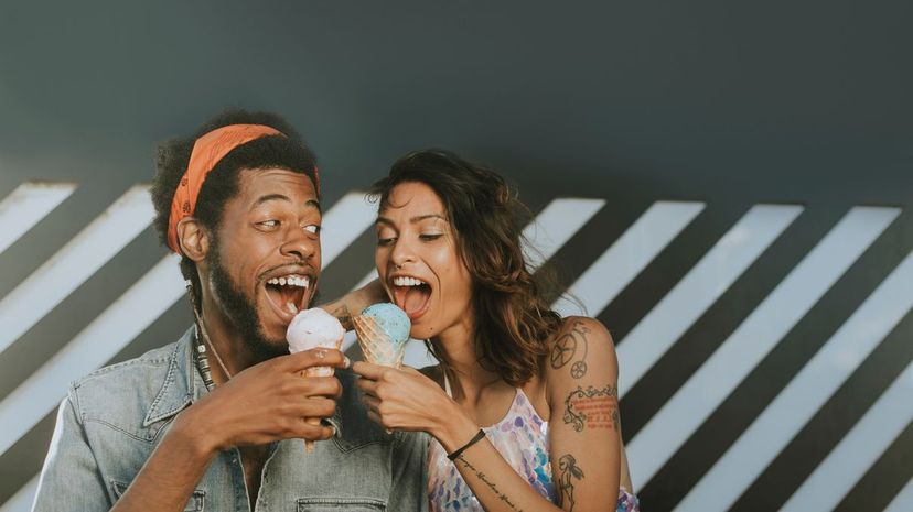 Couple Eating Ice Cream