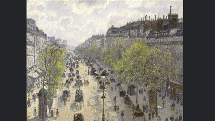 Le Boulevard de Montmartre, MatinÃ©e de Printemps by Camille Pissarro
