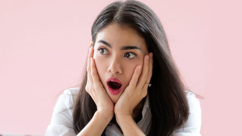 Surprise face of beautiful lady