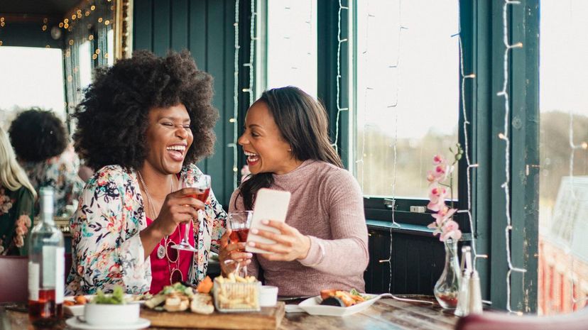 Female friends laughing