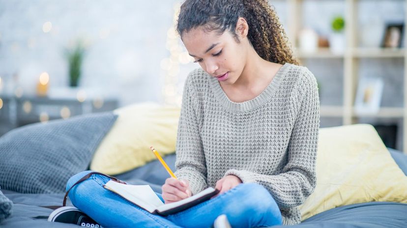 Girl writing