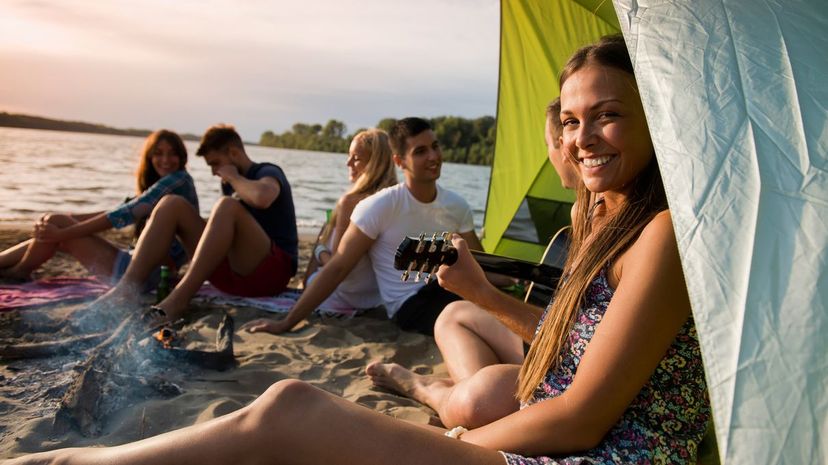 Friends camping