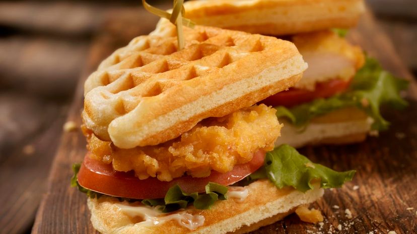 Fried Chicken Sandwich with Waffles