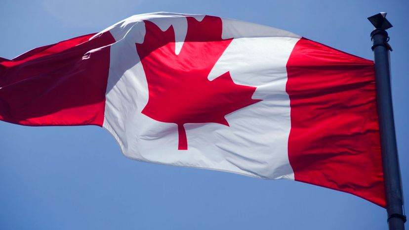 Canadian flag waving