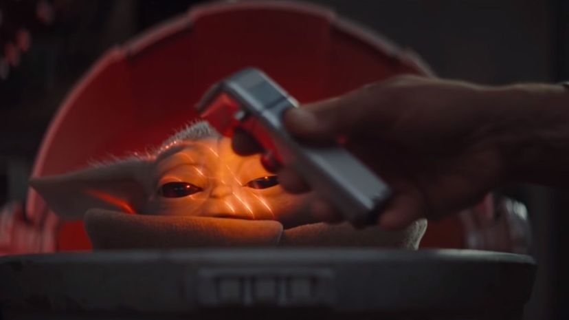Baby Yoda being examined