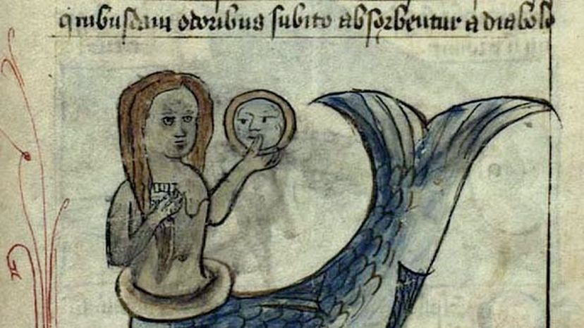 Medieval depiction of a ceasg